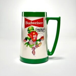 Budweiser Mug St Patty's Day This Bud's For You Stein Insulated Eagle Plastic